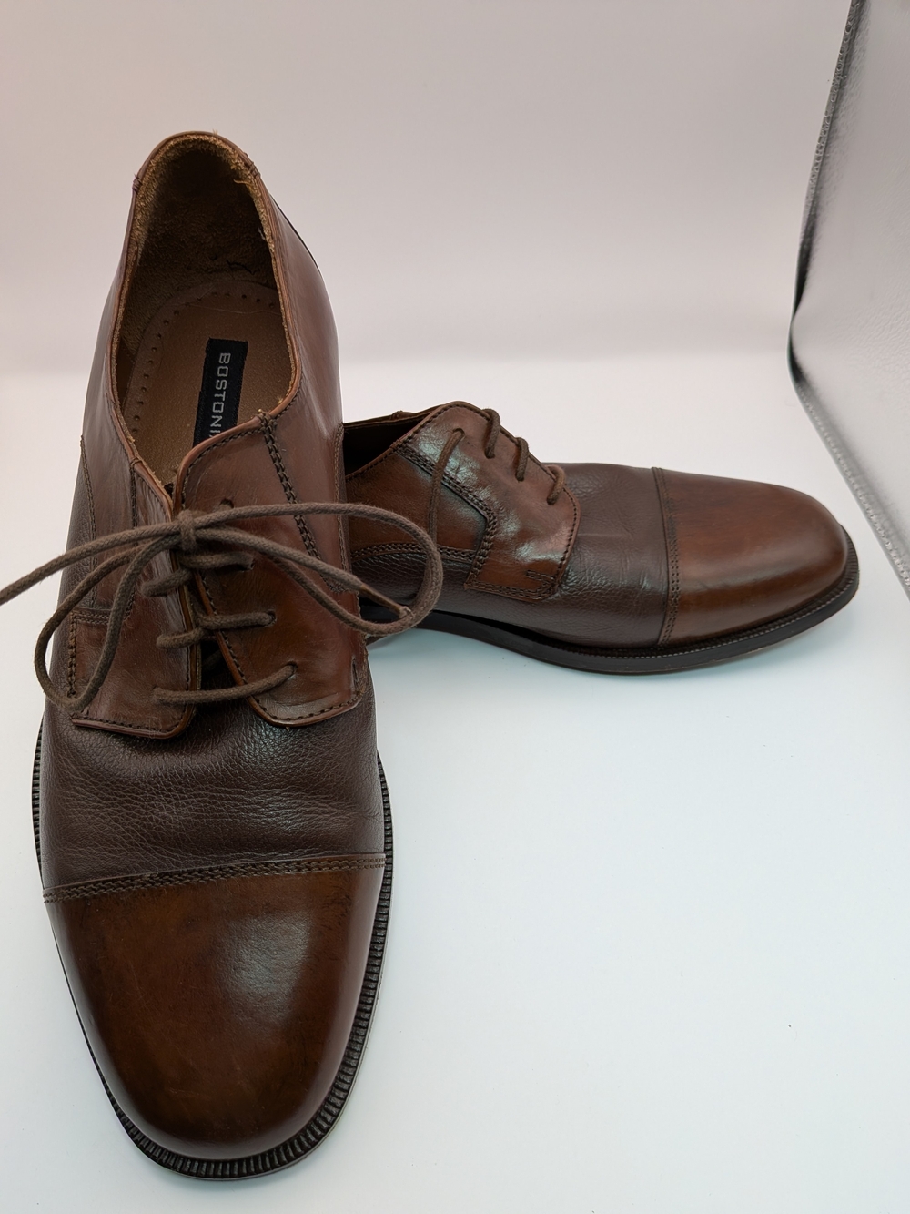 Bostonian Dress Shoes Mens 10.5 XW Extra Wide Brown Leather Oxford 27849